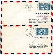 # CE1 1934 Airmail Special Delivery set w/ Chicago and Washington DC cancels