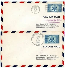 # CE1 1934 Airmail Special Delivery set w/ Chicago and Washington DC cancels