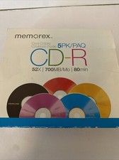 Memorex Cool Colors CD-R 52X 700MB 80 min 5 Pack New Fast Shipping
