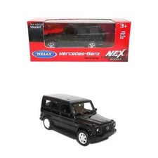 Welly 1/60 Mercedes-Benz G-Class Black Rubber Tires Voiture 1/64 Pull Back