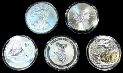 2015 (5) Coin World Silver Set 1oz 999 Eagle, Maple, Panda, Koala