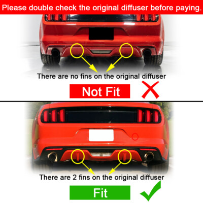 FOR 15-17 Ford Mustang R-Spec V2 Rear Bumper Lip Diffuser