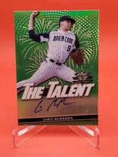 Chris McMahon 2020 Leaf Valiant The Talent Green Parallel Auto 56/99 Rockies