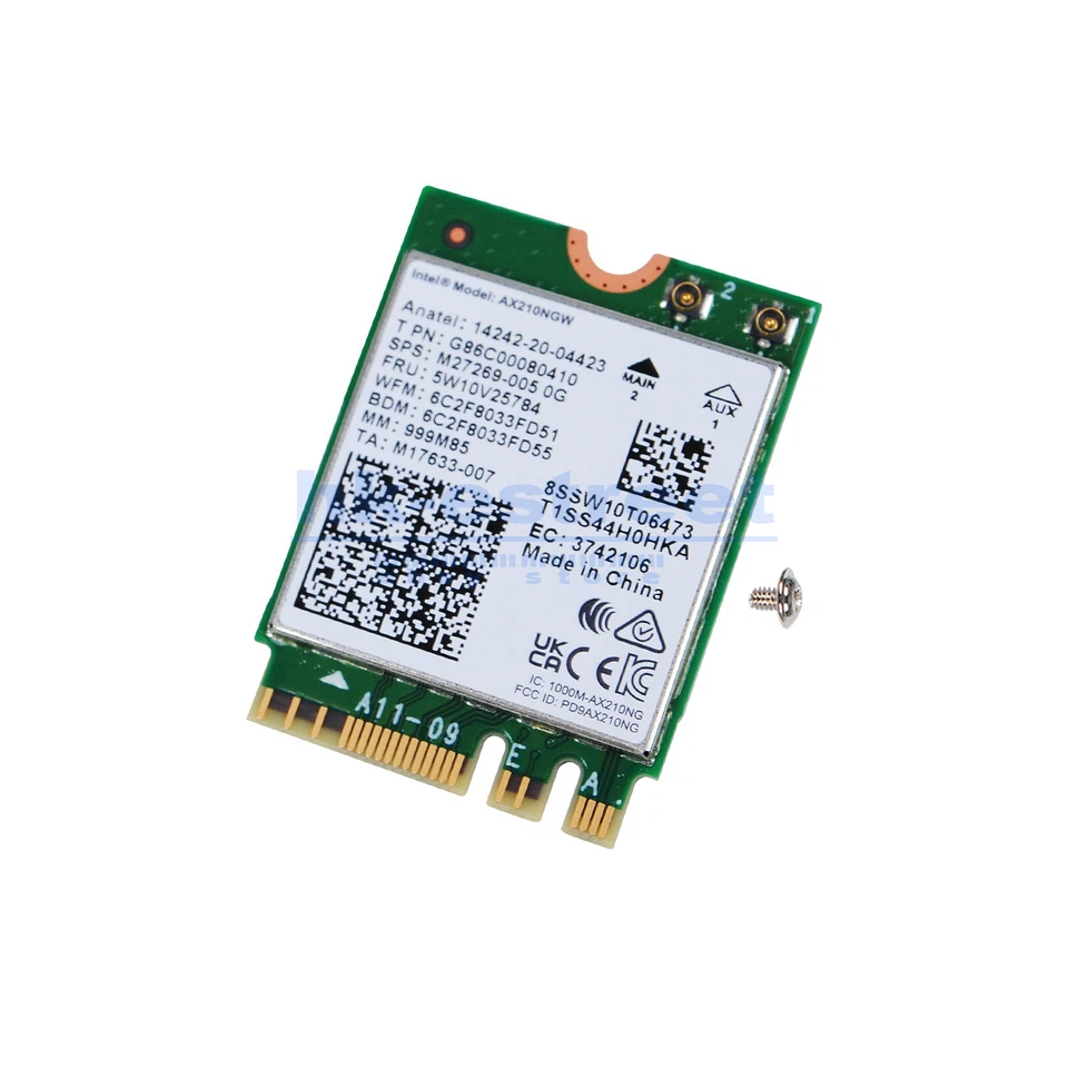 Intel WiFi 6E AX210 M.2 2230 2X2 AX Bluetooth 5.2 OHNE VPRO AX210.NGWG.NV Wifi 6E