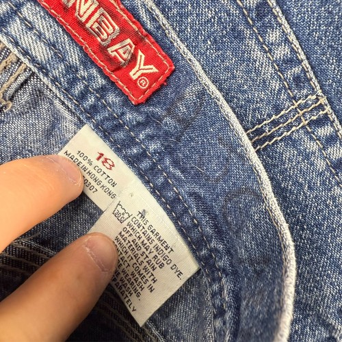 Vintage Unionbay Jorts Boys 18 Blue Denim Jean Shorts Carpenter Baggy Skater y2k - Picture 12 of 12