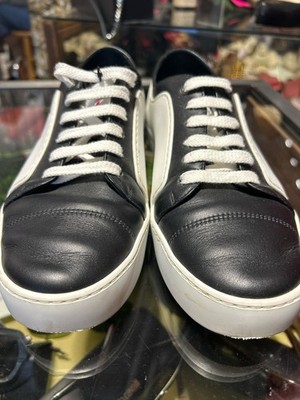 CHANEL 39スニーカーブラック ホワイト CHANEL Black & White Leather Size 39 sneaker Shoe | eBay