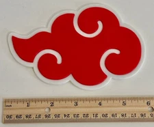 Akatsuki Cloud Logo Sign, W Hanger Holes, 6", Wall Art, Decor, Mount, 3D Printed