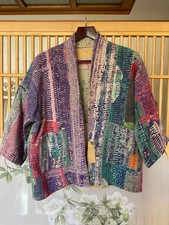 Indian Kantha Patchwork Jacket Reversible Hand-Stitched Vintage Textile Coat