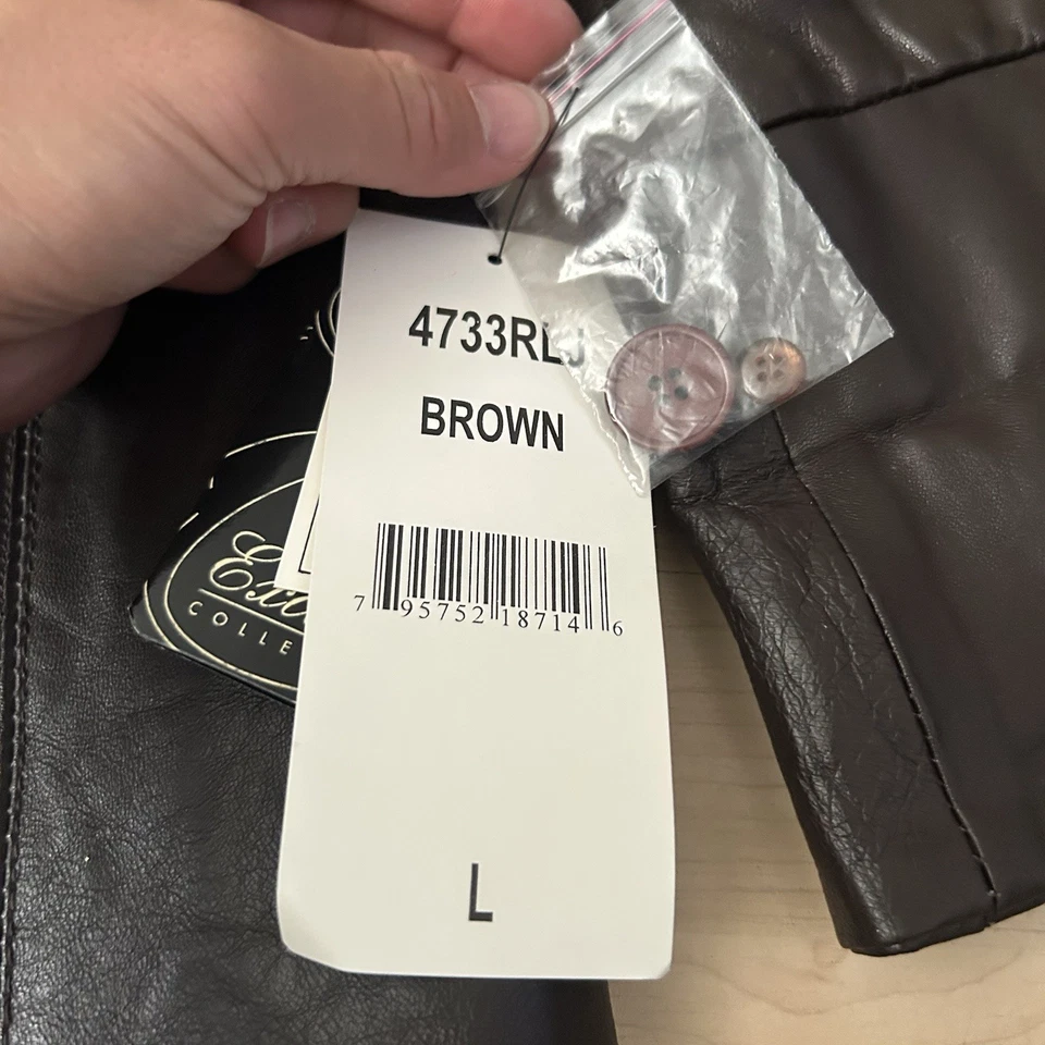 Vintage Excelled Collection Leather Coat Long Jacket Brown Women’s L NEW NWT - Image 4 of 4