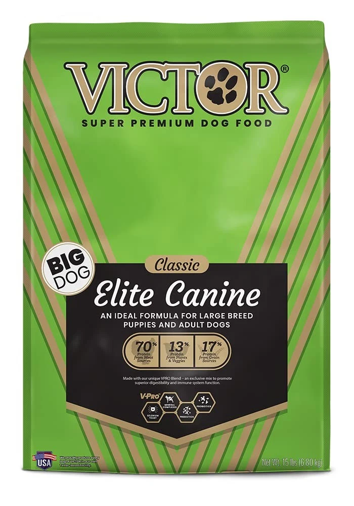 VICTOR Super Premium Dog Food – Elite Canine Dry Dog Food – 25% Protein 15-Lbs