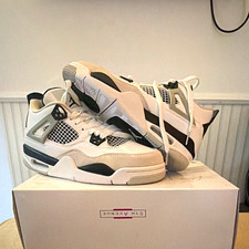 Jordan Air Jordan 4 Mid Top Sneaker Leder Weiß/Grau/Schwarz Herren EU 39