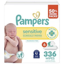 Pampers Sensitive Baby Wipes, Clinically Proven, Fragrance Free, Unscented, W...