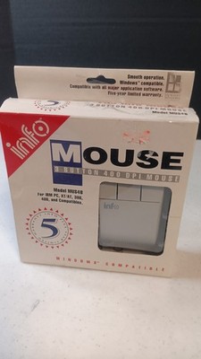 VINTAGE Info Mouse 3 Button 400 DPI MUS4B Windows NEW unused In Box.