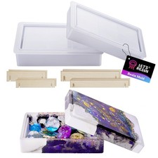 Storage Box Molds, Silicone Resin Box Molds, Storage Container with Sliding L...