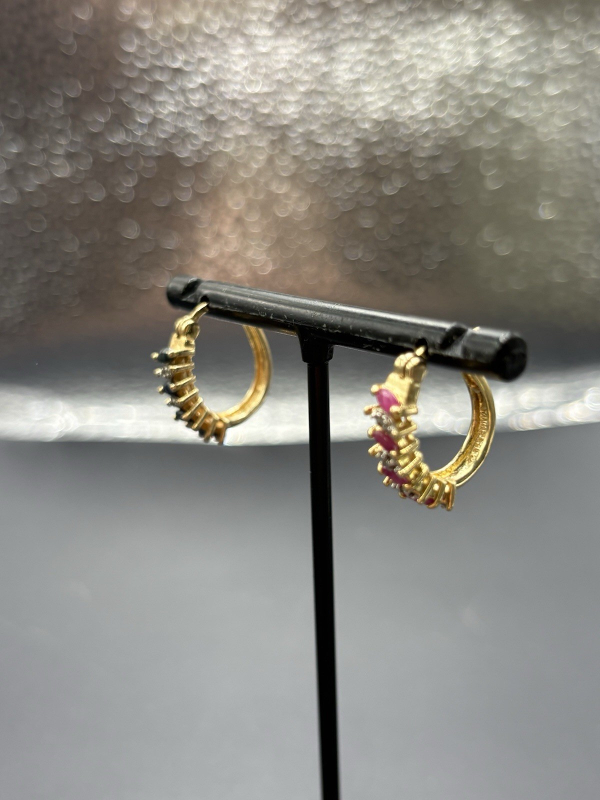 Ross Simons Gold Sterling Silver Ruby Sapphire Ea… - image 3