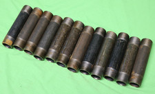 Lot of 12 NOS 1" x 5-1/2" Black Iron Pipe Straight Pipe Nipple - NPT