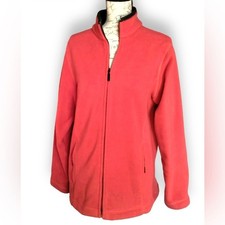 Eddie Bauer Red Fleece Zippered Jacket Men's MEDIUM