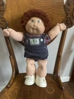 Vintage 1983 Cabbage Patch Doll Auburn/Brown Boy Overalls