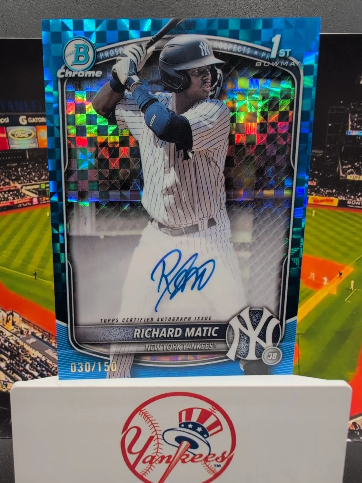 2025 Bowman Chrome Richard Matic 1st Blue X-Fractor /150 AUTO New York Yankees