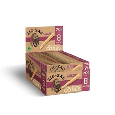 ZIG-ZAG Pre Rolled Cones Unbleached 70mm Size - 18-Pack 8 Cones Per Pack