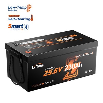 LiTime 24V 230Ah Bluetooth Self Heating Lithium Battery for RV Solar Off-Grid