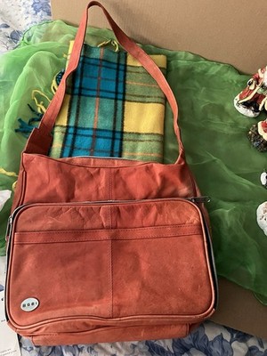Vintage rare Leather Bag Purse Light Orange The Tag Inside Very Good, BOBI Brand