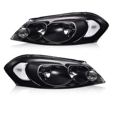 Headlight Assembly for 06-13 Chevy Impala Halogen Clear Lens Black Housing