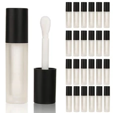 COSIDEA 24pcs 5ml Black Lip Gloss Tubes Empty Frosted Lipstick Containers wit...