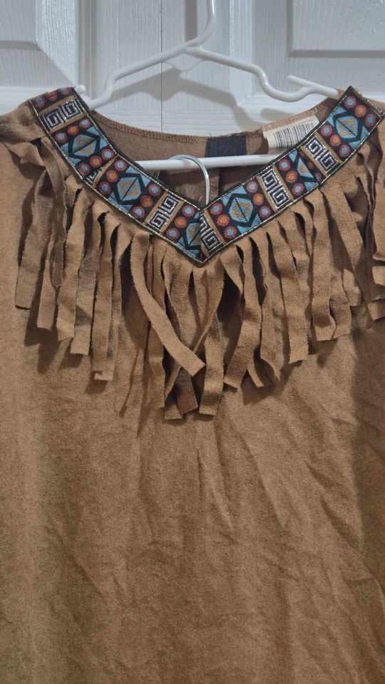 Conjunto de calças e top fantasia infantil Fun World nativo americano Halloween unissex L 12–14 - Imagem 4 de 4