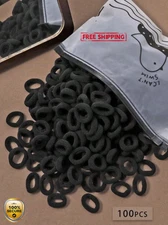 100pcs Small Hair Ties – Durable Leather Scrunchies High Elasticity - NEW
