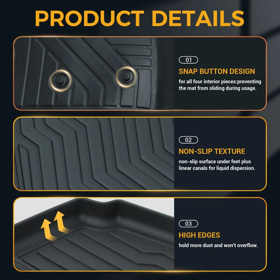 Alfombrilla TPE para todo clima 1ª fila revestimientos para Ford Transit 150/250/350 2022-2025 Foto 3 de 4