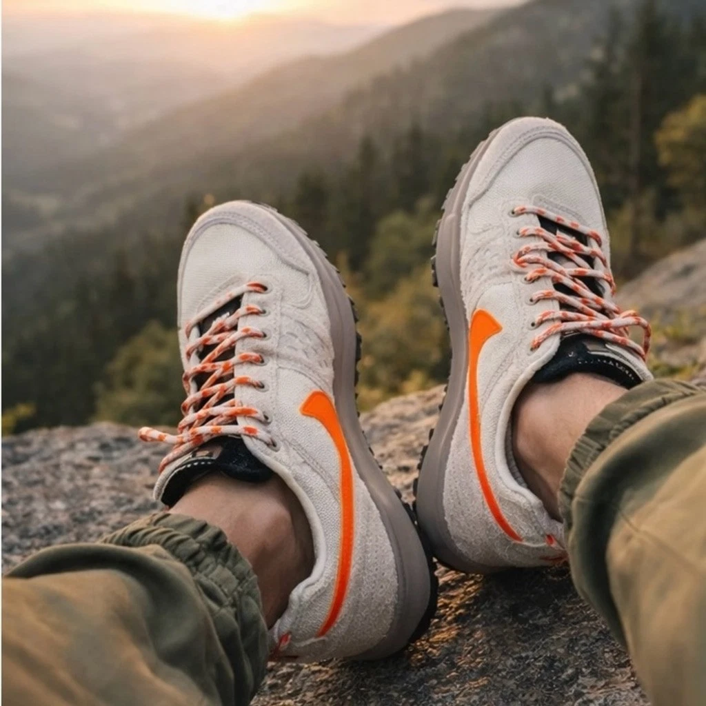 Nike Trail Sneakers Beige Orange Swoosh Cordura Outdoor Shoes Men's 9.5 NWT
Opens in a new window or