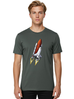Space-Shuttle Mens Graphic Tee, 100% Cotton, Casual Summer Wear