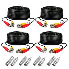 4 X 125Ft Video Power Cable for Night Owl HD CCTV Security Camera Wire Cord