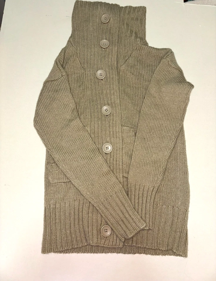 Cárdigan Suéter Original Mossimo Supply Co Grande Abotonado Talla Pequeña Marrón Avena Foto 2 de 4