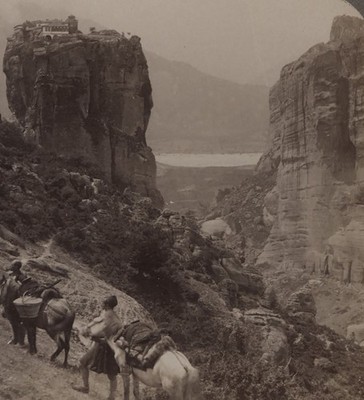 Holy Trinity Monastery Sky Island Meteora Greece Underwood Stereoview 1907