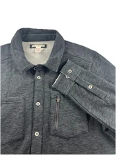 Carbon 2 Cobalt Shacket Men's Medium Fleece Lined Button Up Shirt-Jac Gray