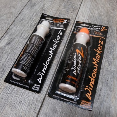 Chroma Orange 142 & White 141 Window Markerz Marker   Non-Toxic Rain-Resistant