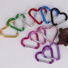 1PCS Heart-shaped Aluminum Carabiner Key Chain Clip Mini Snap Ring Key Chain Out