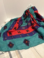 Vintage Symphony Scarf 80s Style Rayon Made In Italy Square 30