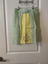 Vintage Ladies Apron With Cross Stitch, Tie Around The Waist