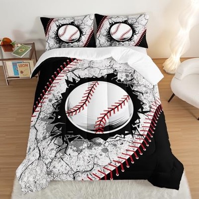 Baseball Comforter Sports Bedding Sets for Boys,Sports Gamer Twin