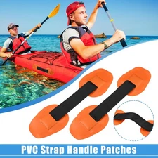 2 Pcs Universal PVC Kayak Seat Strap Patches Carry Grab Handle Canoe Orange