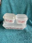 Pyrex Pink Gooseberry 501 501 503 Refrigerator Dish Set