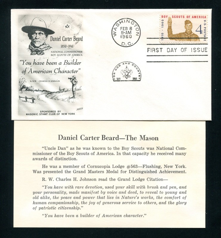 Sc. 1145 Boy Scouts FDC - Masonic Stamp Club of New York