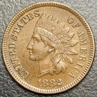 1882 Indian Head Cent Penny IHC 1c BETTER DATE Original XF+/AU Full LIBERTY