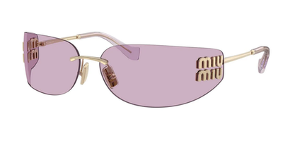 Miu Miu MU A51S ZVN90O Unisex Rectangle Sunglasses in Gold with