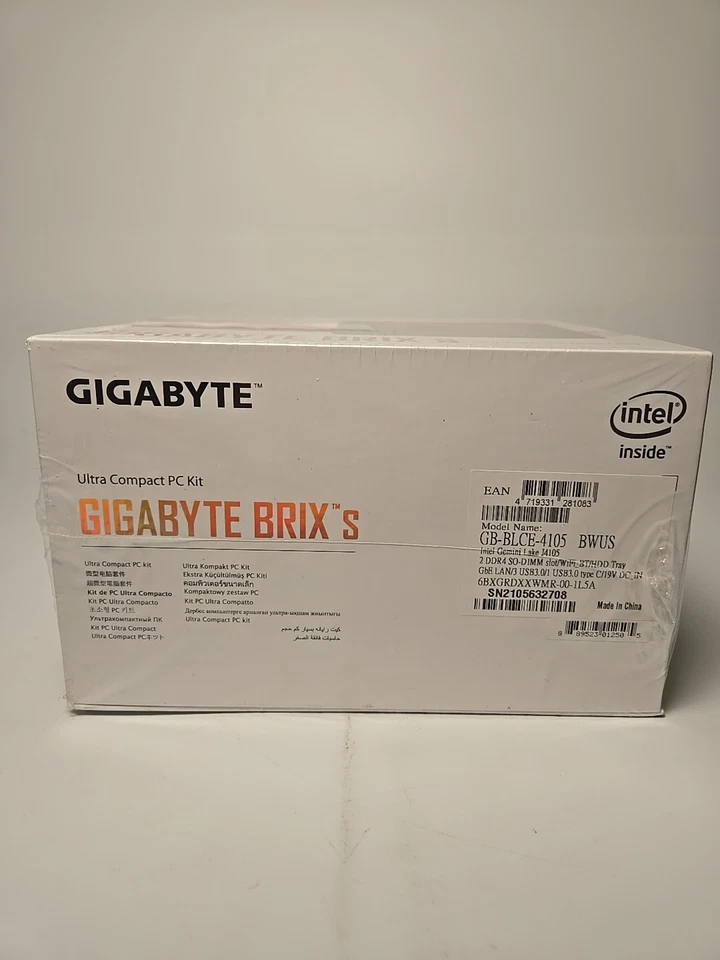 Gigabyte BRIX s Intel J4105 Celeron CPU Mini Barebone Compact PC Kit - Image 3 of 3