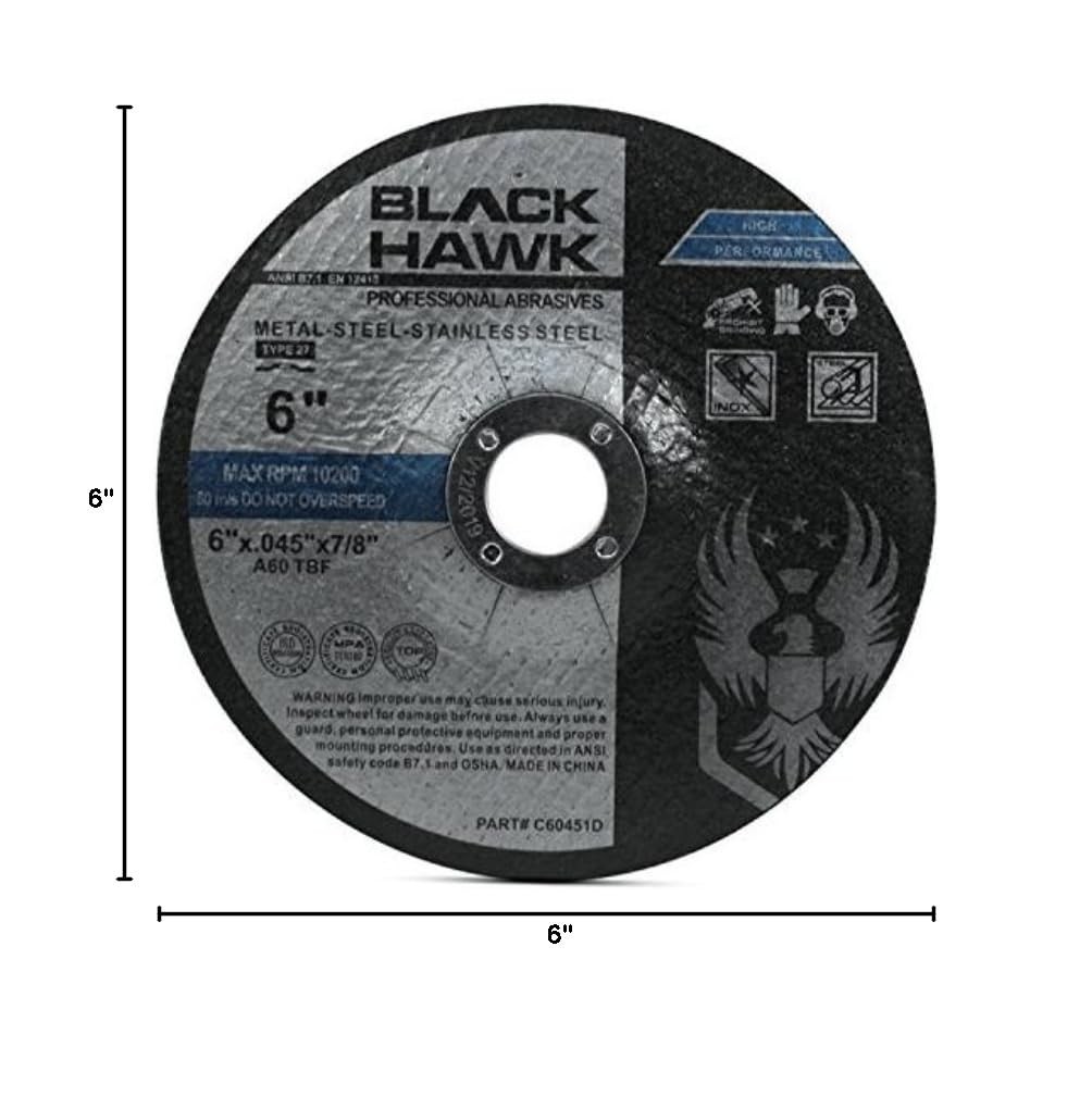 25 Pack Stainless Steel Cut Off Wheels - 6" x .045"