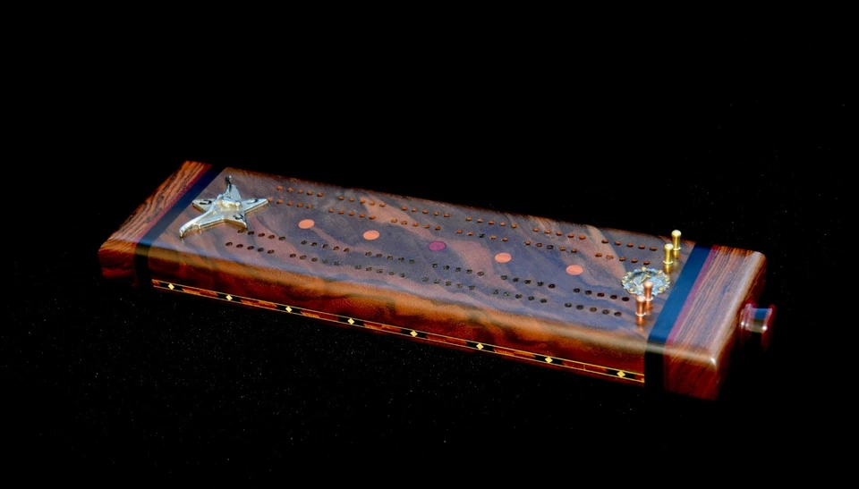 ARTISAN CRIBBAGE BOARD,  UNIQUE ONE-OF-A-KIND - Image 2 of 4